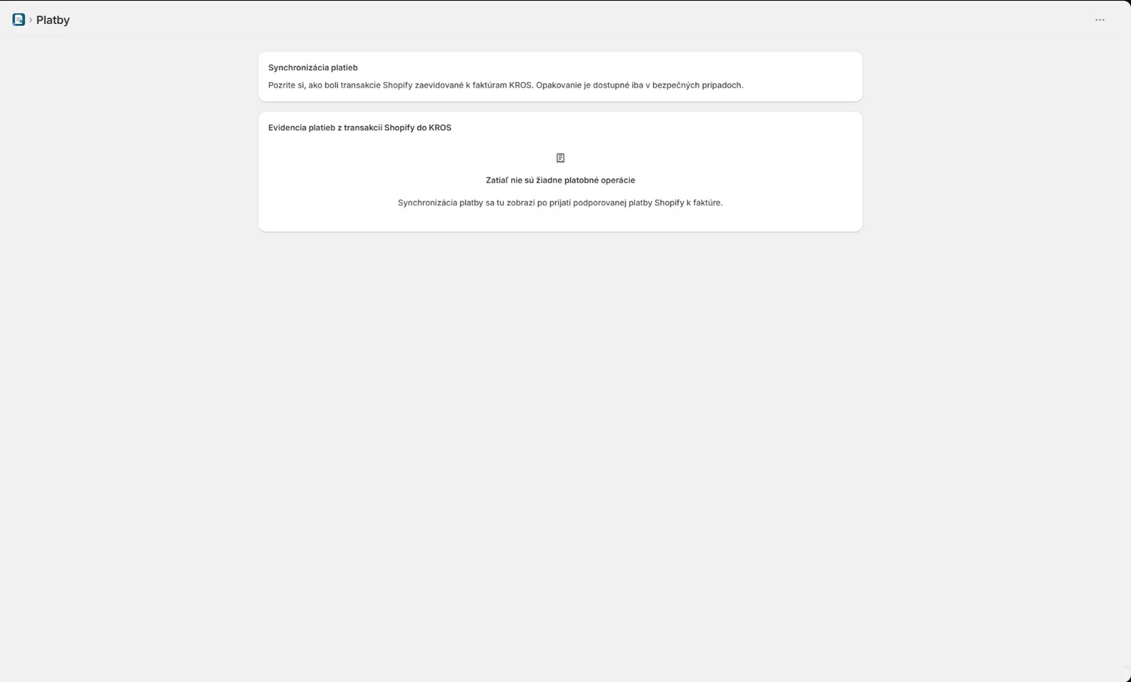 Shopify to KROS payment synchronization ledger