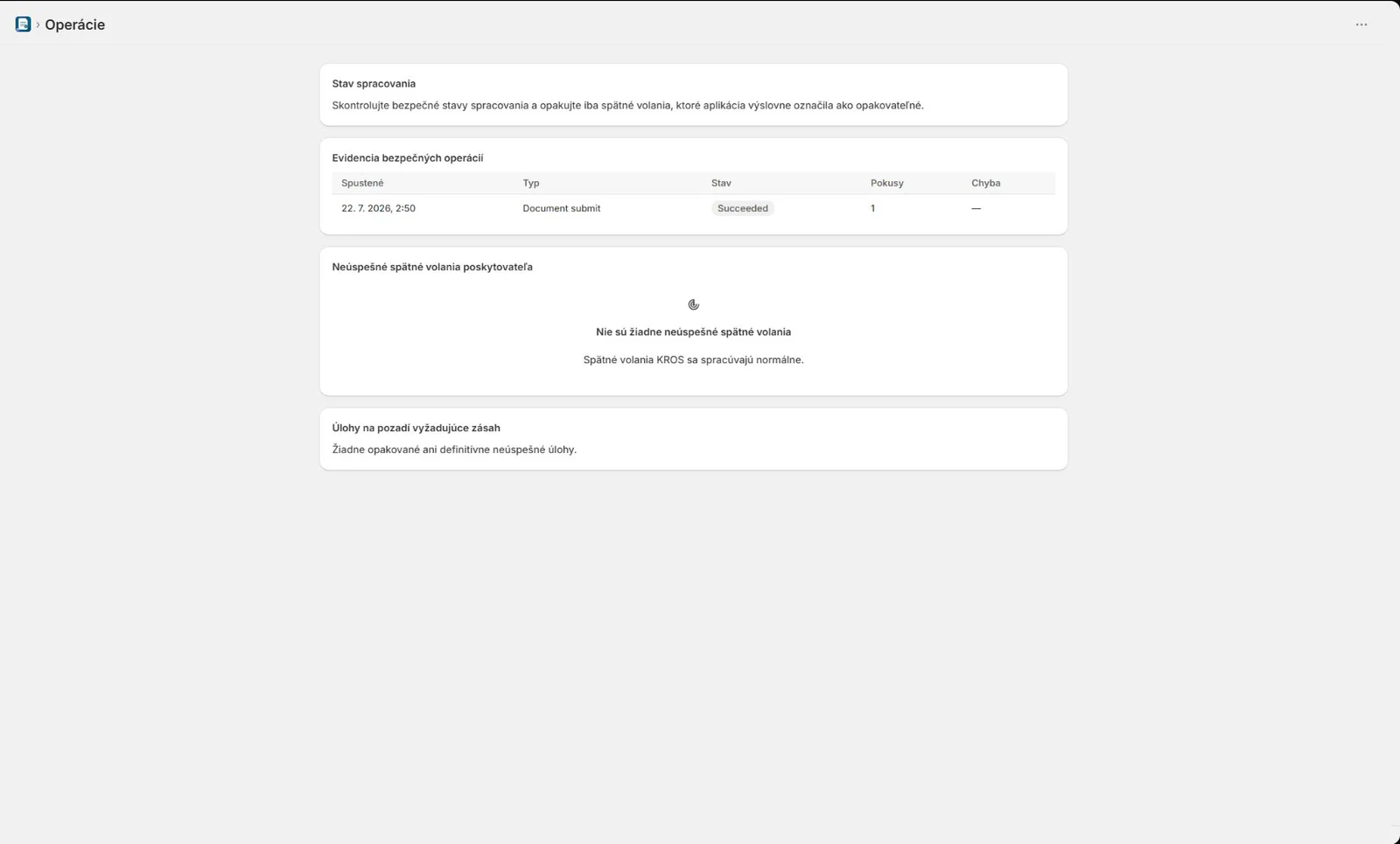 Processing health, callback and worker operations