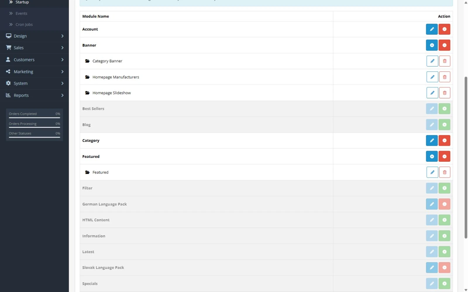 Installing the German Language Pack registration module in OpenCart 4